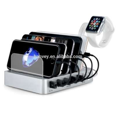 Factory price wholesale custom 6 usbs portable magnetic restaurant multi watch cell mobile phone universal charging dock station